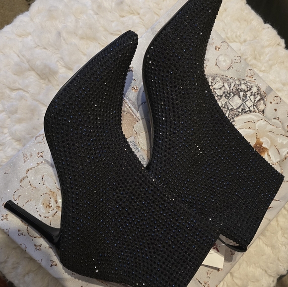 Womens Black Glitter Ankle Boots by BEBE Sz 7.5 NWT - Picture 2 of 7